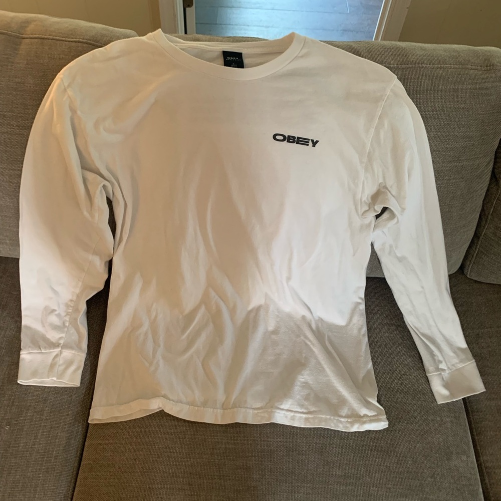 Obey White Long Sleeve Tee Classic Crew
